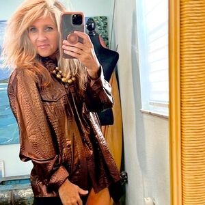 Carlisle,Metallic Bronze Lightweight Shacket,Shimmering, Excellent Con.,Size 18